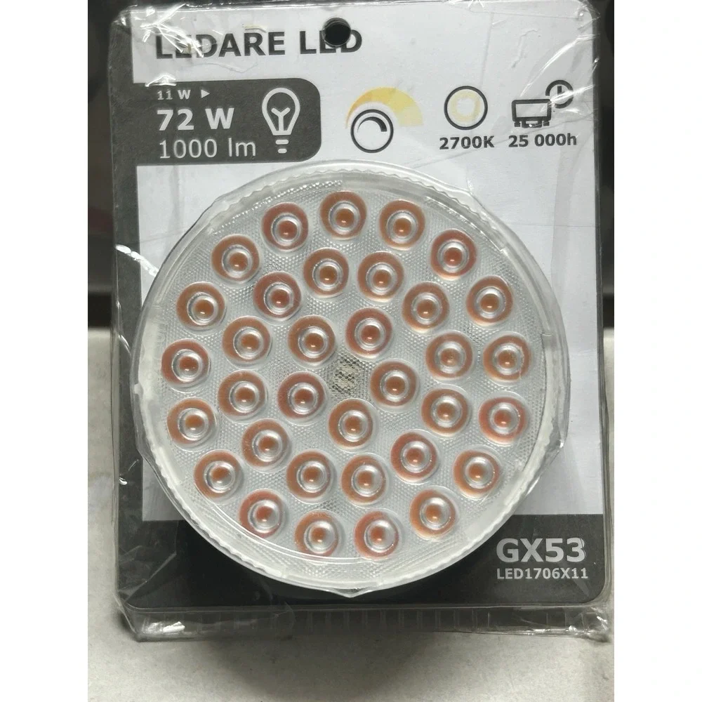 IKEA LEDARE GX53LED Light Bulb 11W 72W 1000LM 2700K Dimmable Discontinued Opened